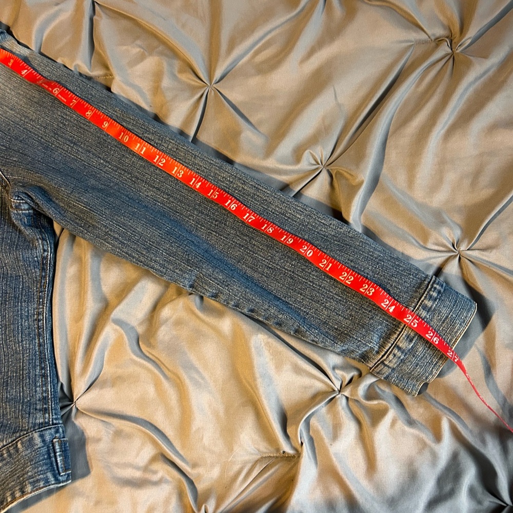 Bit & Bridle for Her XXL Blue Denim Jean Jacket Button Front Long Sleeve Fitted - Picture 6 of 9